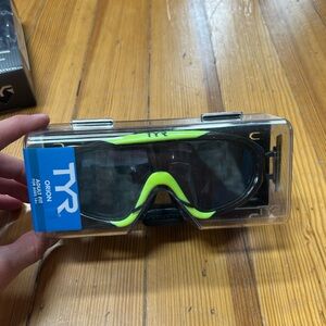 TYR Orion Swim Goggles with Black and Neon Accents